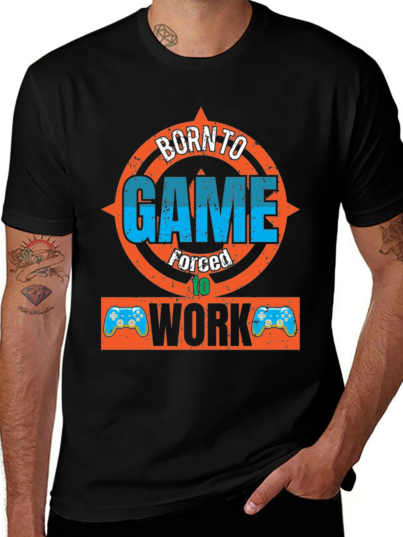 Born to Game Black Graphic T-Shirt