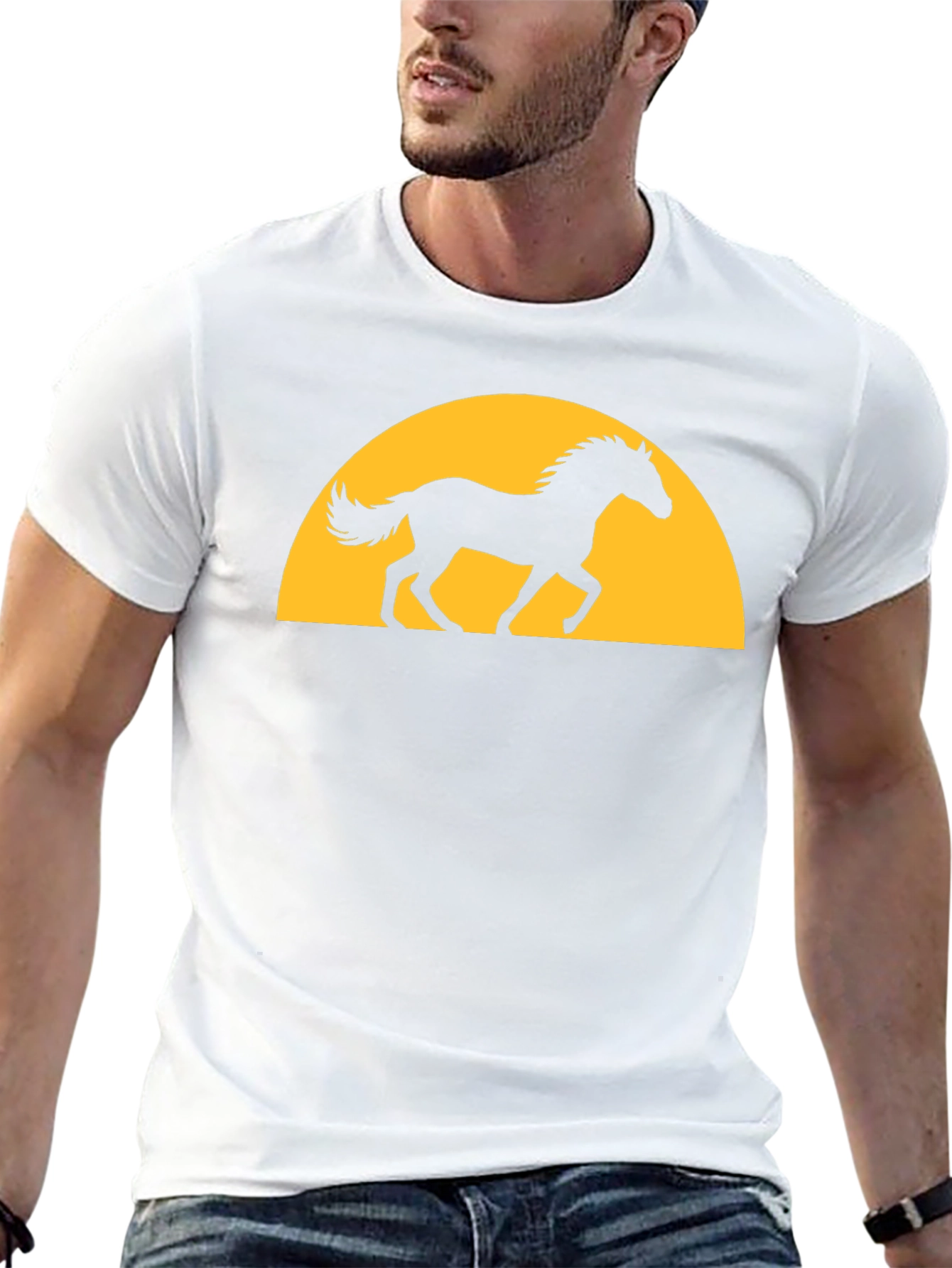 Black Horse Sunset Graphic Tee