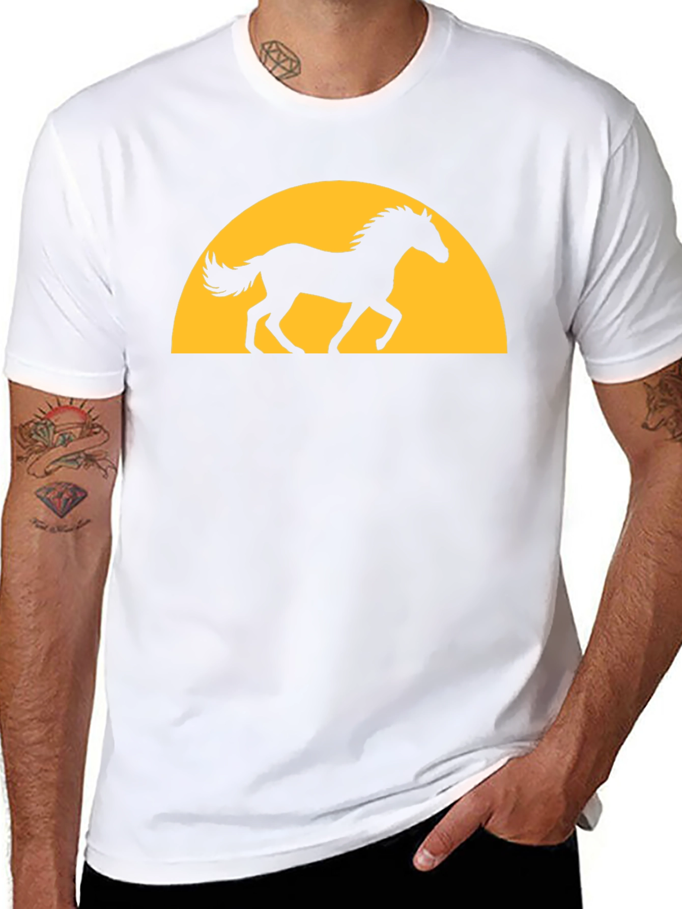 Black Horse Sunset Graphic Tee