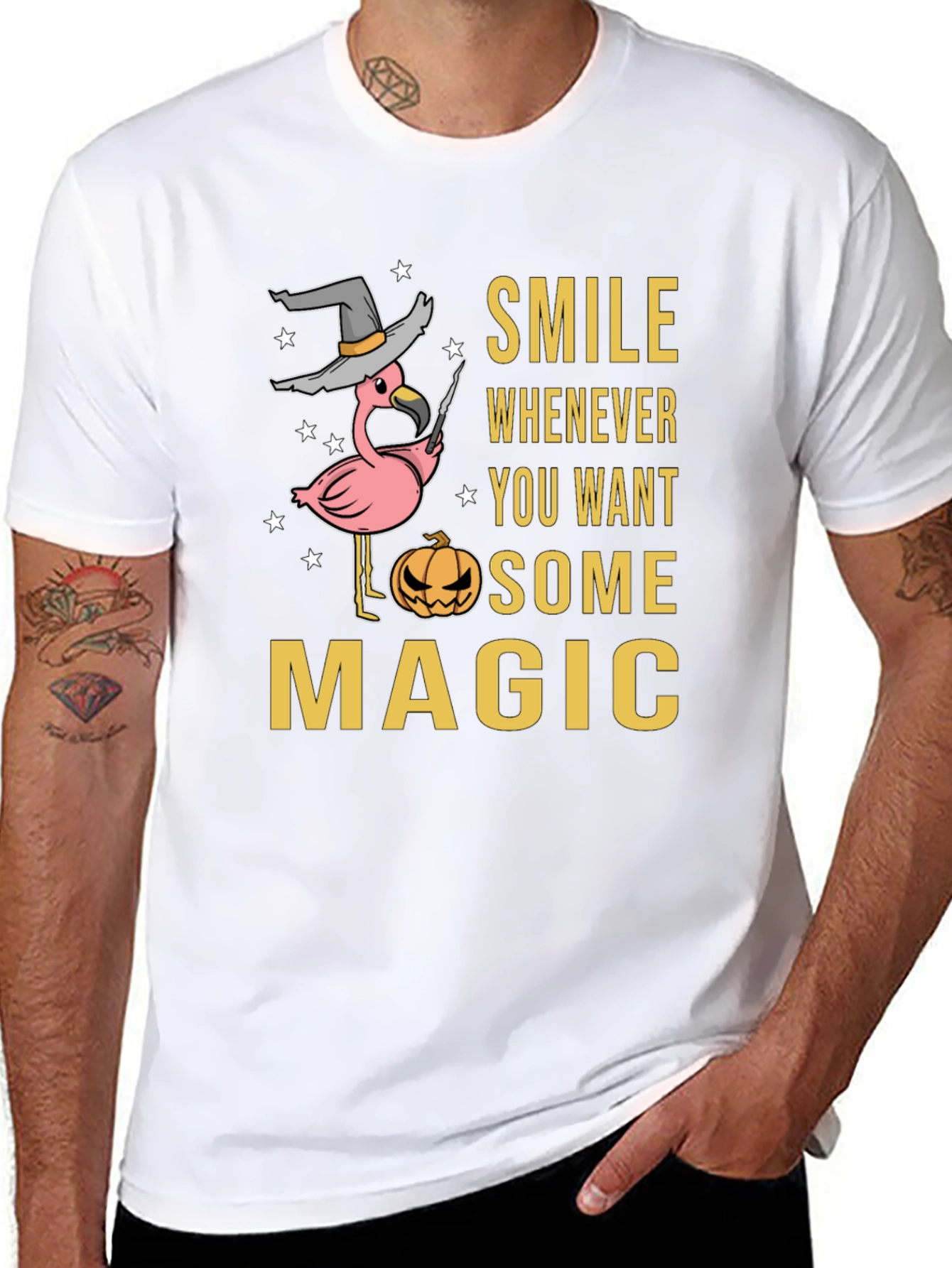 Halloween Flamingo Magic T-Shirt