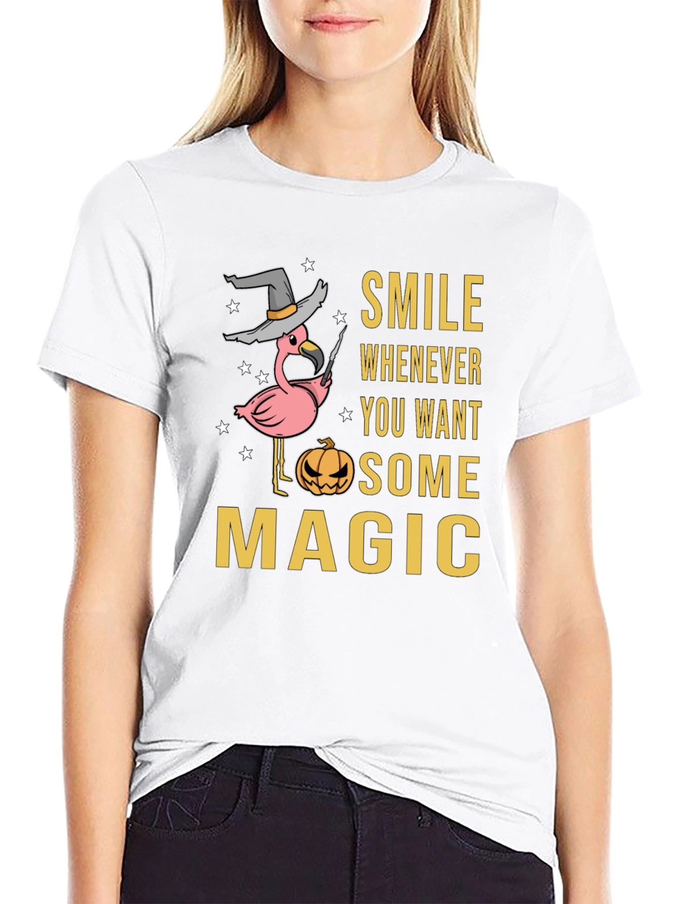 Halloween Flamingo Magic T-Shirt