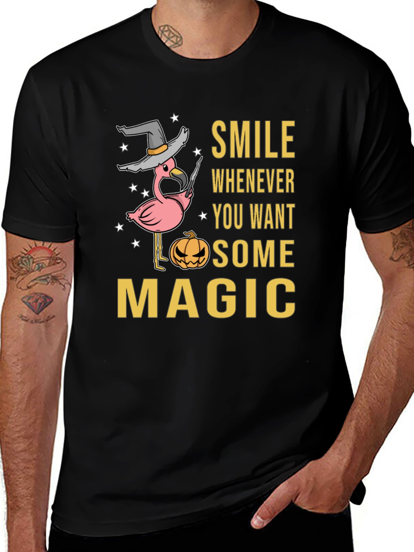 Halloween Flamingo Magic T-Shirt