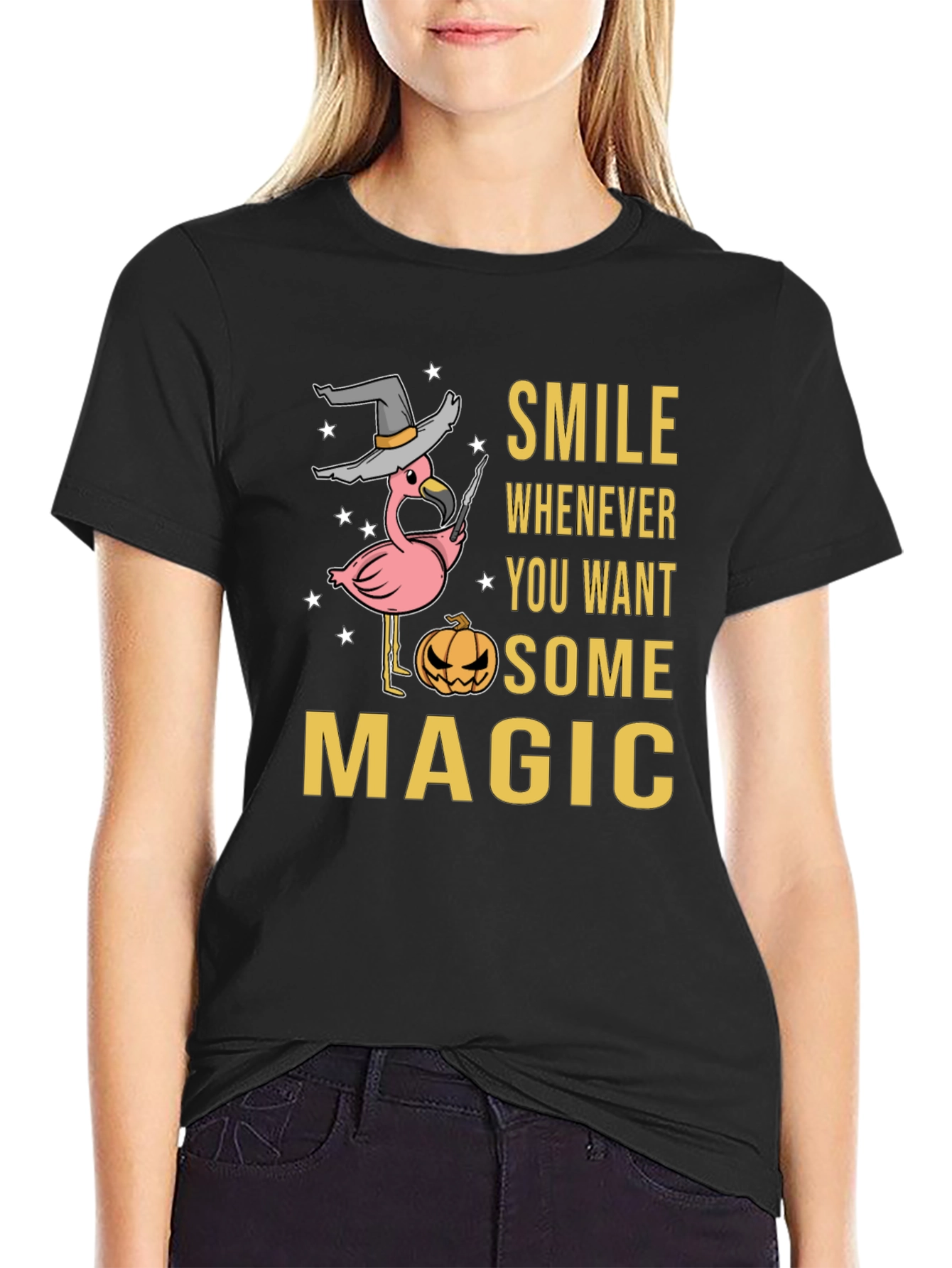 Halloween Flamingo Magic T-Shirt