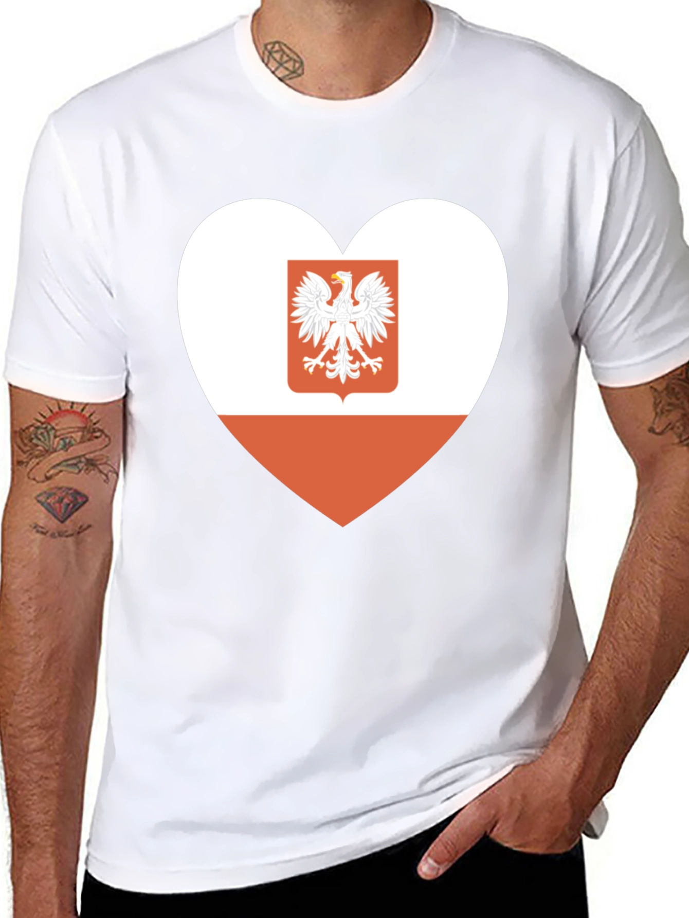 Poland Flag Heart Graphic Tee