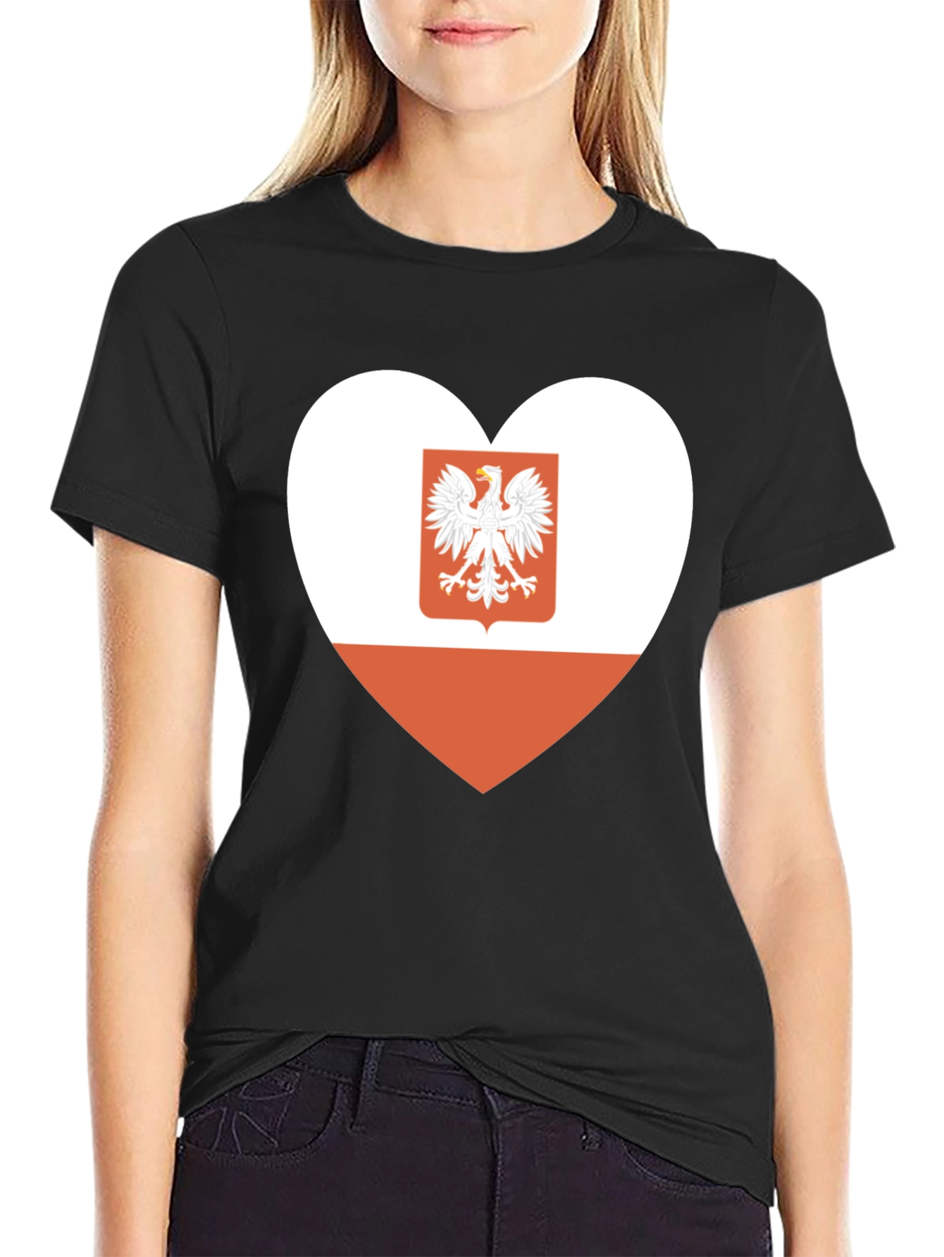 Poland Flag Heart Graphic Tee