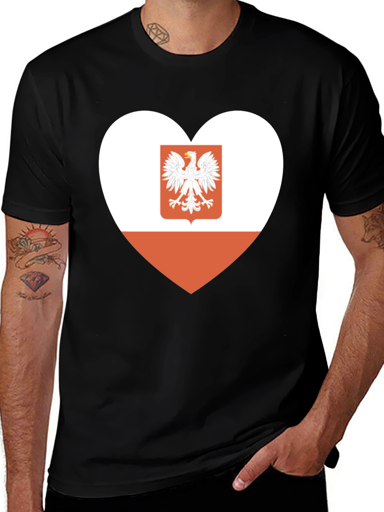 Poland Flag Heart Graphic Tee