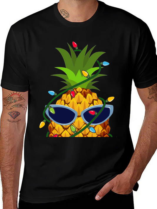 Festive Pineapple T-Shirt with Sunglasses & Lights