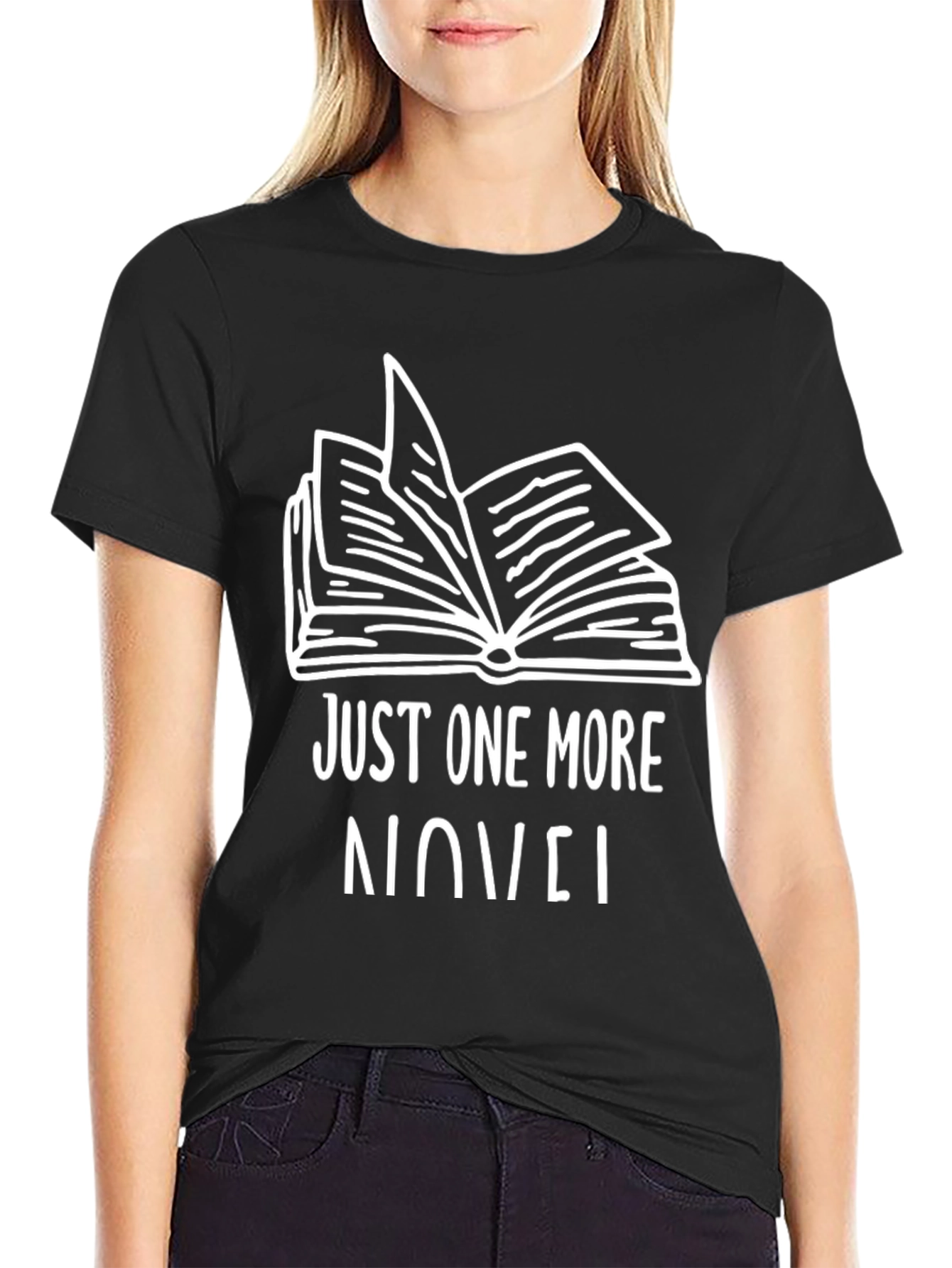 Just One More Novel Black Graphic Tee