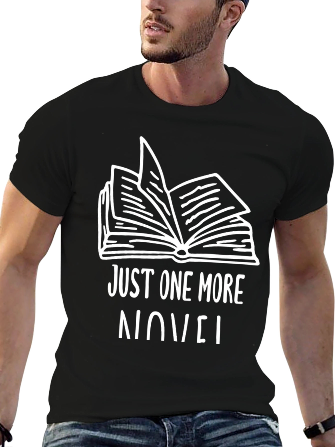 Just One More Novel Black Graphic Tee
