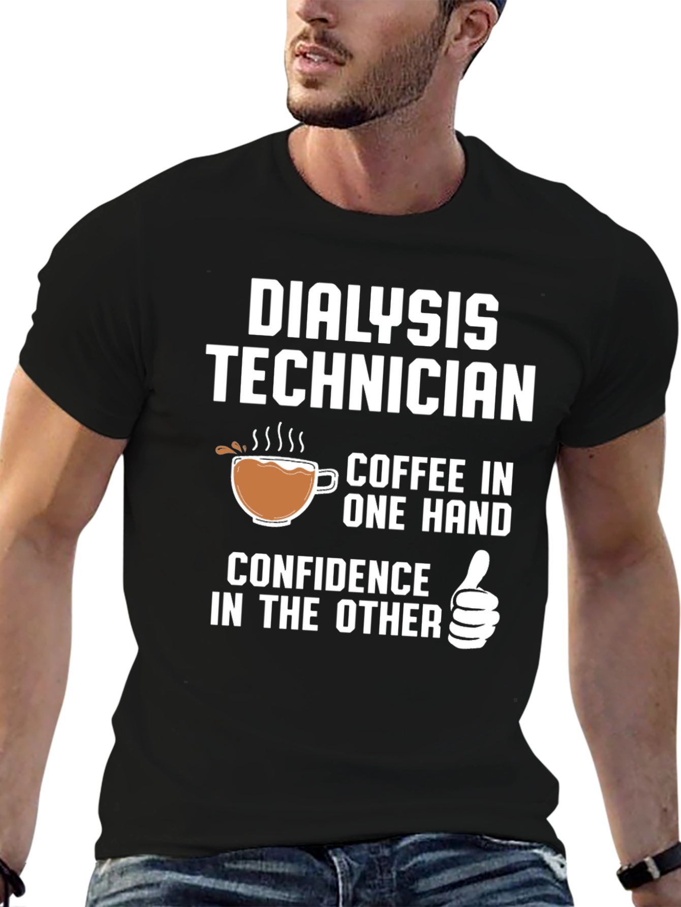 Dialysis Technician Coffee Confidence T-Shirt