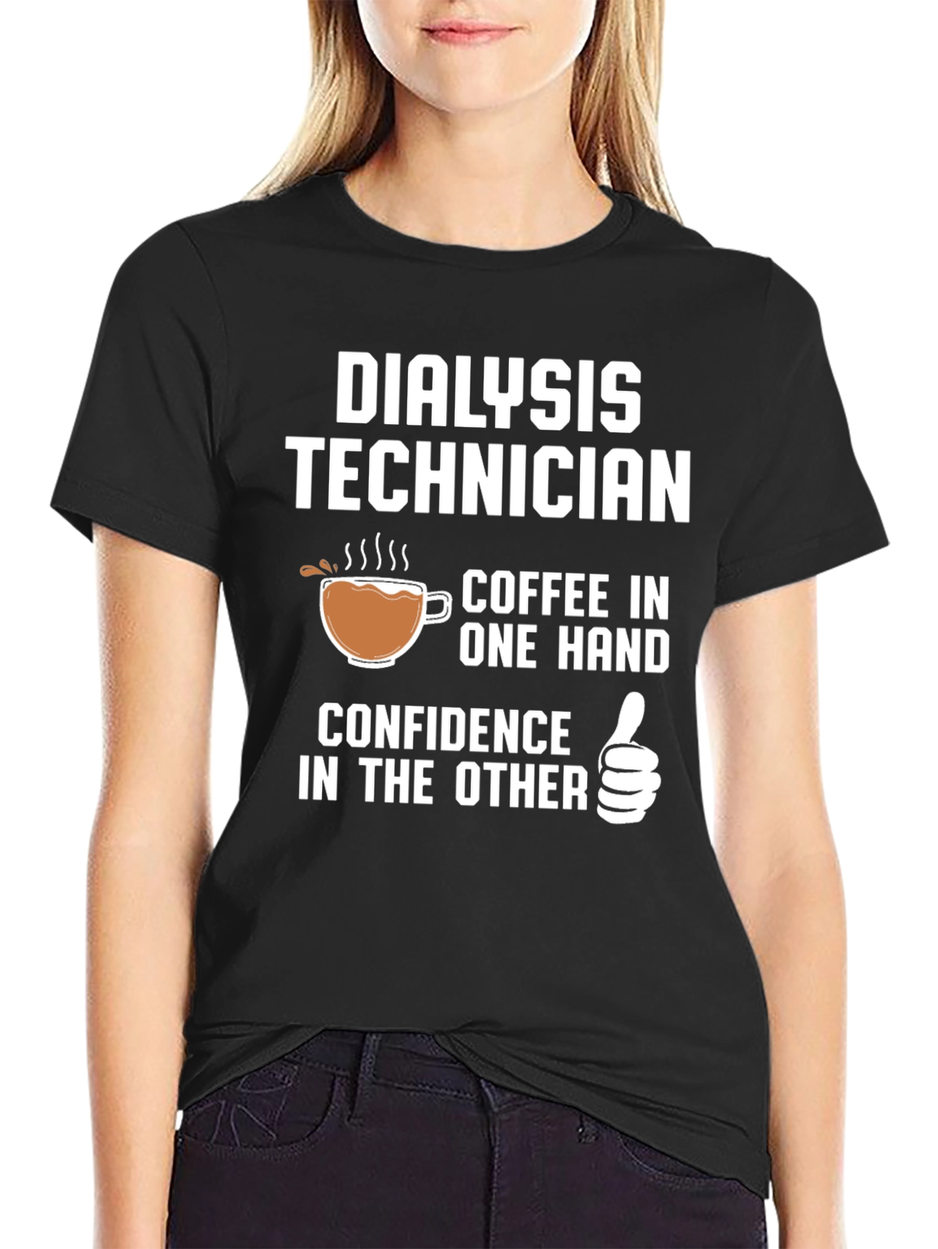 Dialysis Technician Coffee Confidence T-Shirt
