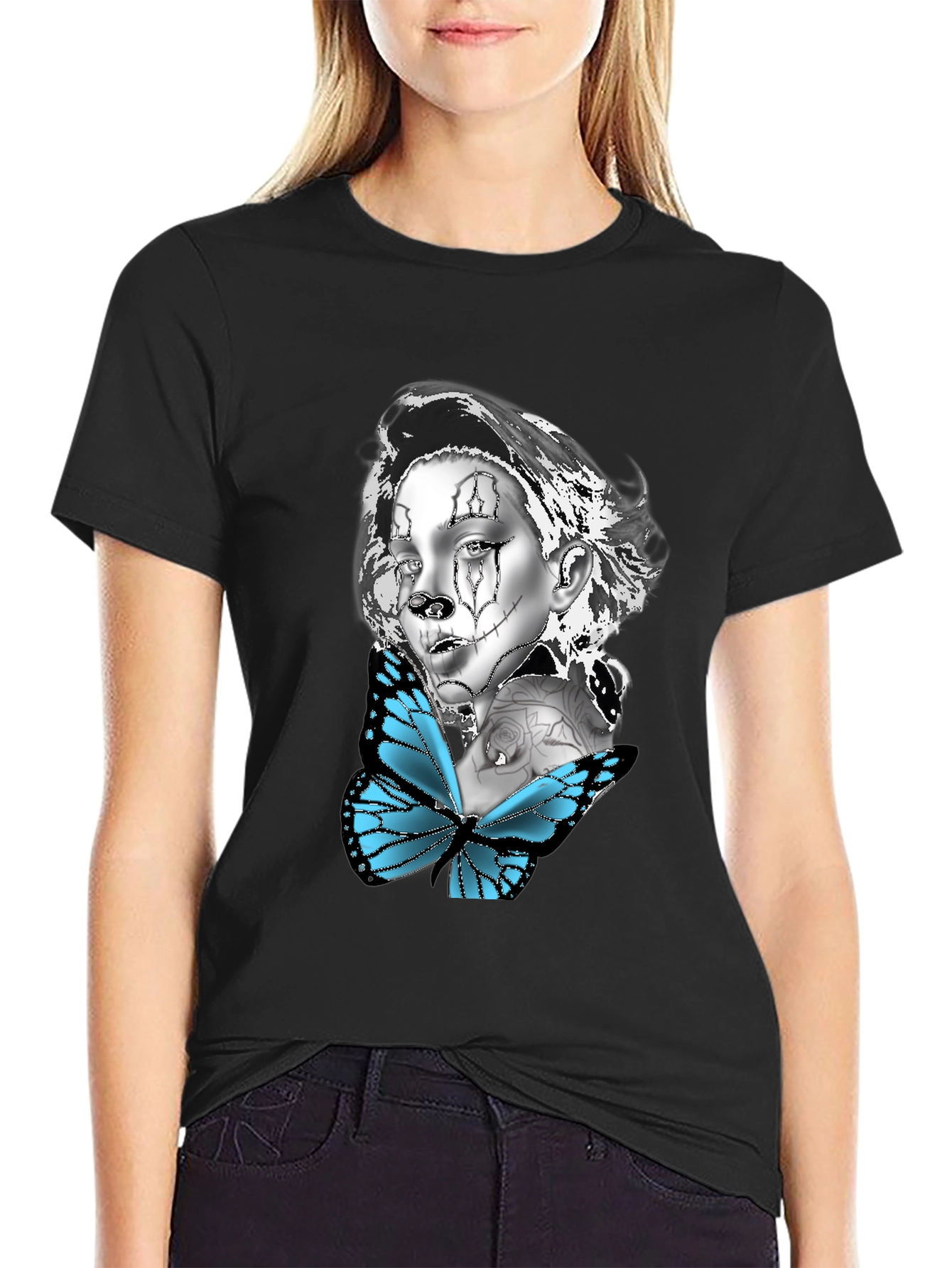 Clown Girl with Butterfly T-Shirt