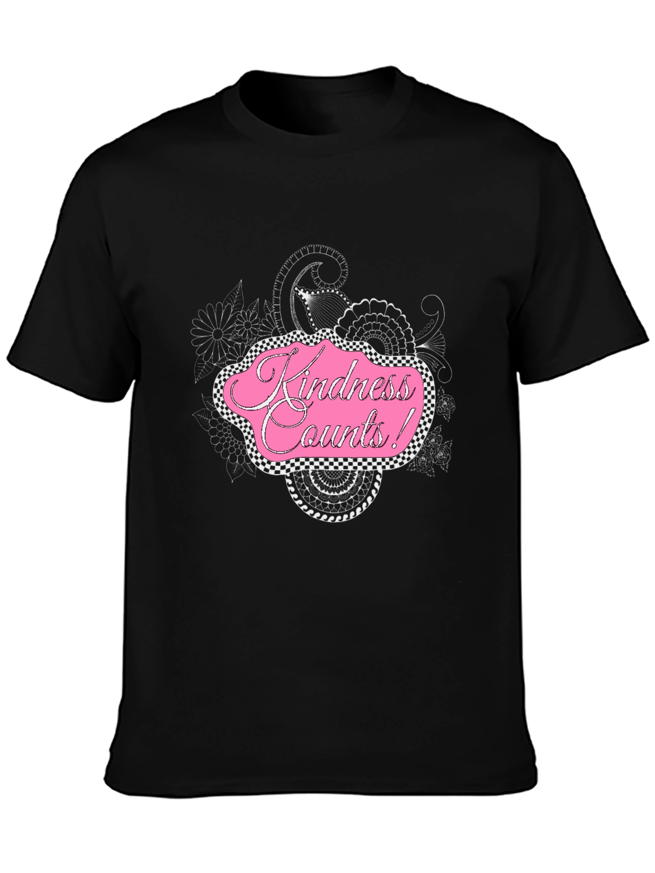 Kindness Counts Black Graphic T-Shirt