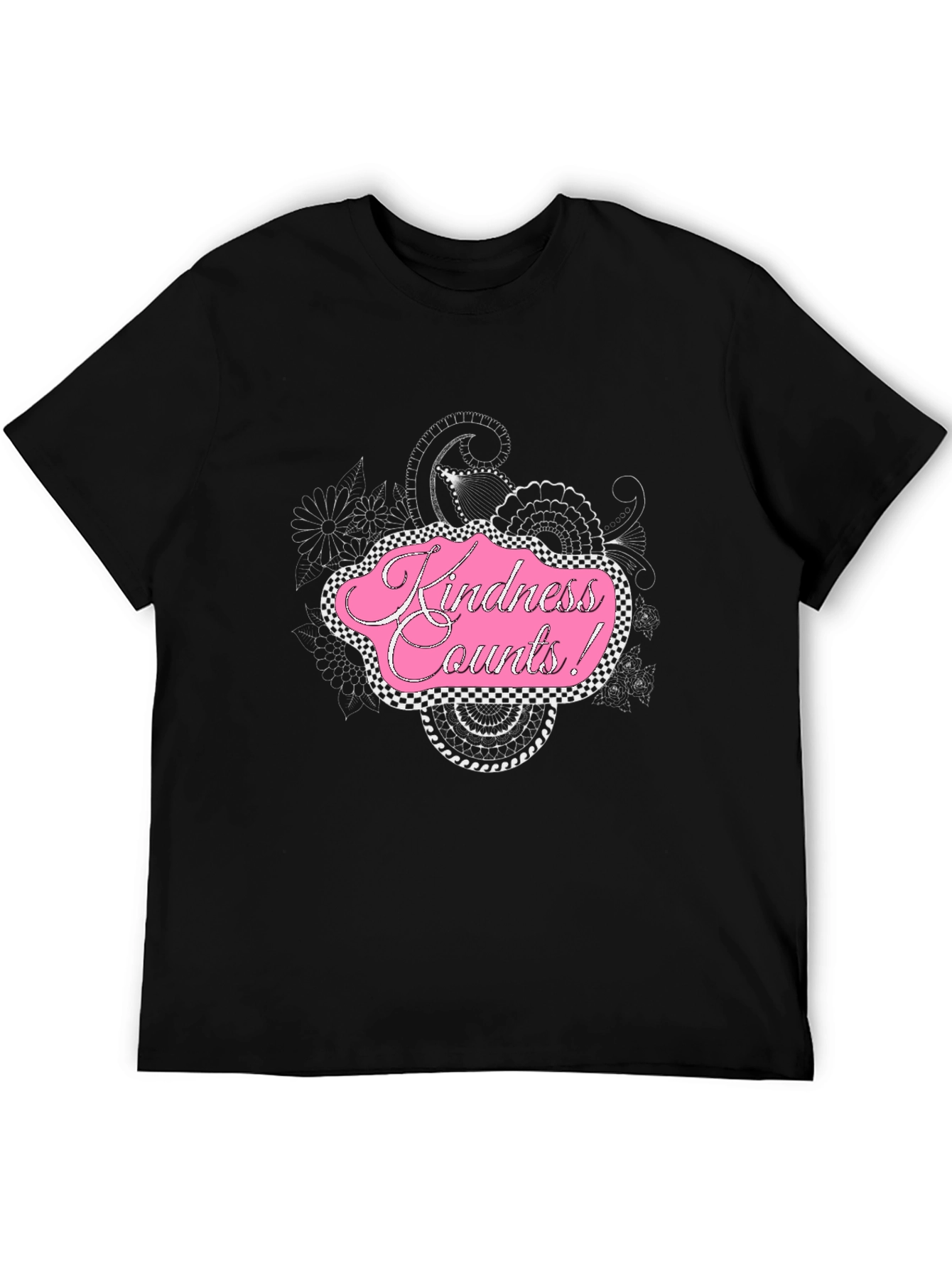 Kindness Counts Black Graphic T-Shirt