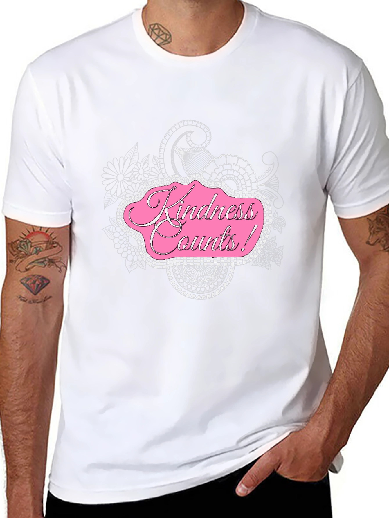 Kindness Counts Black Graphic T-Shirt