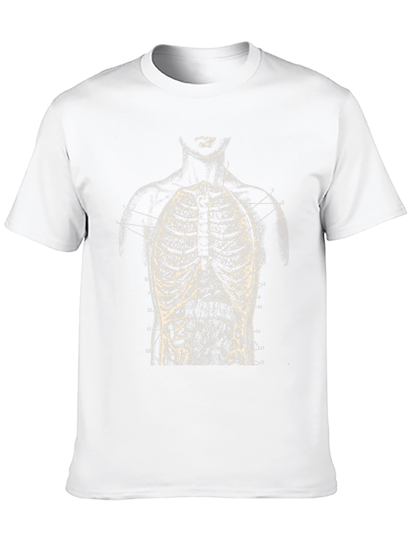 Anatomical Rib Cage Print Black T-Shirt
