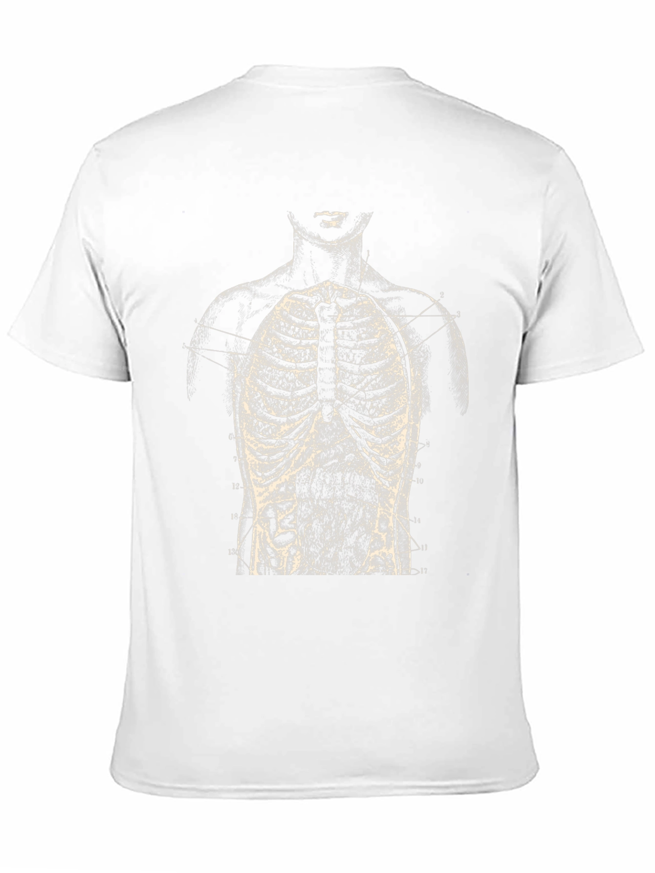Anatomical Rib Cage Print Black T-Shirt