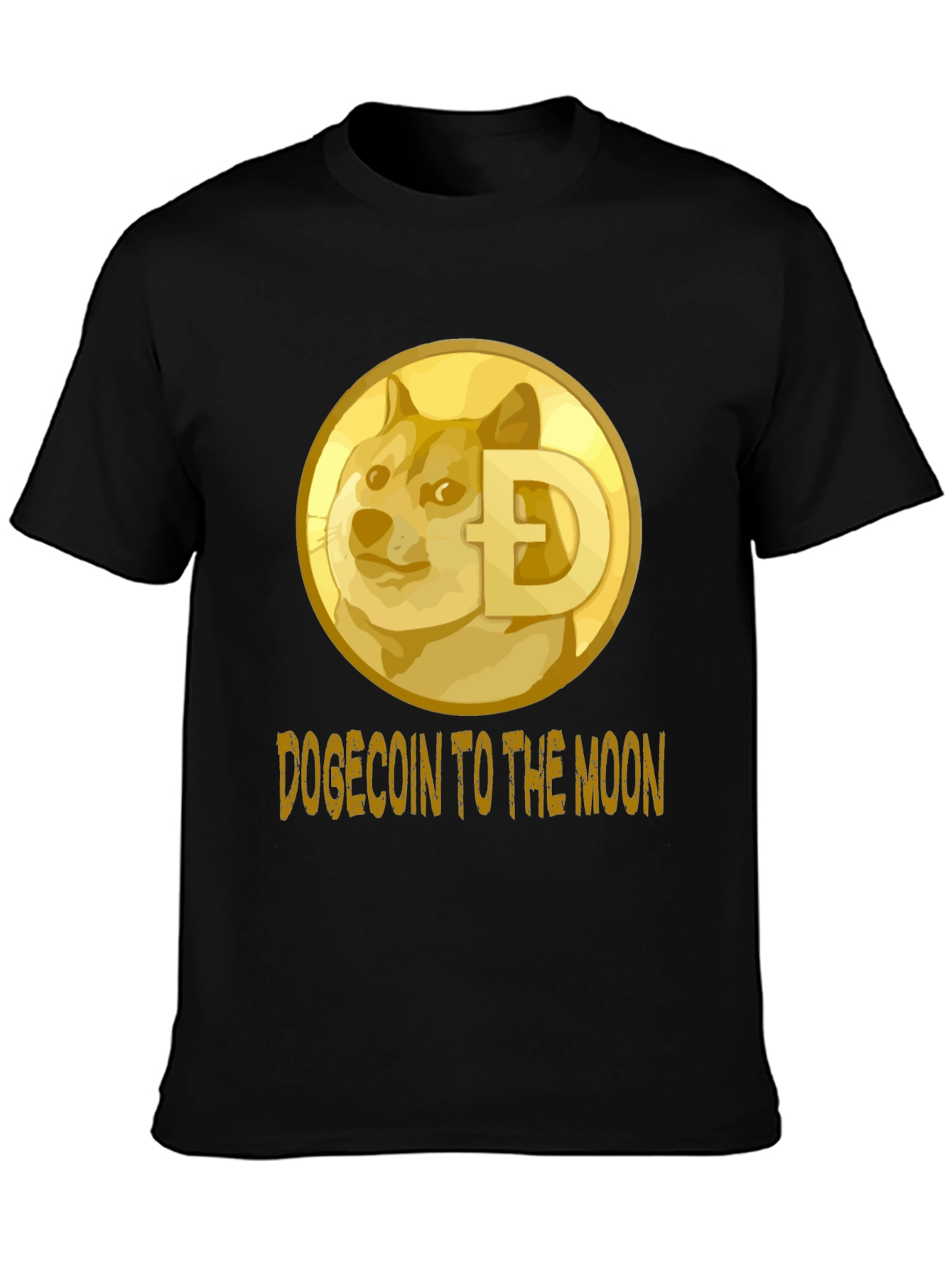 Dogecoin to the Moon Black T-Shirt