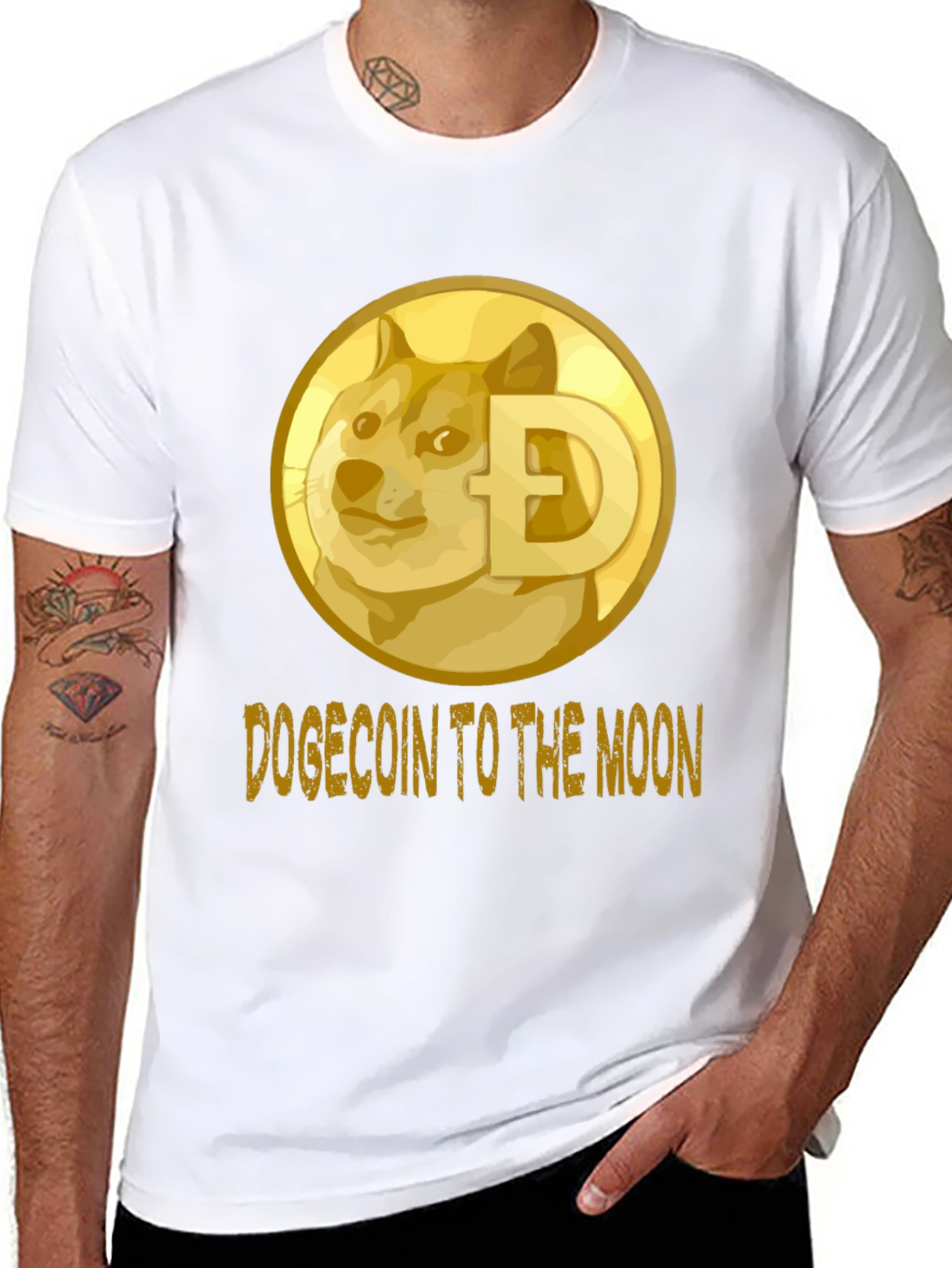 Dogecoin to the Moon Black T-Shirt