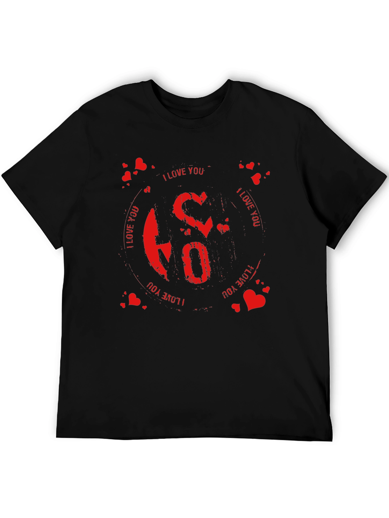 I Love You Graphic Black T-Shirt