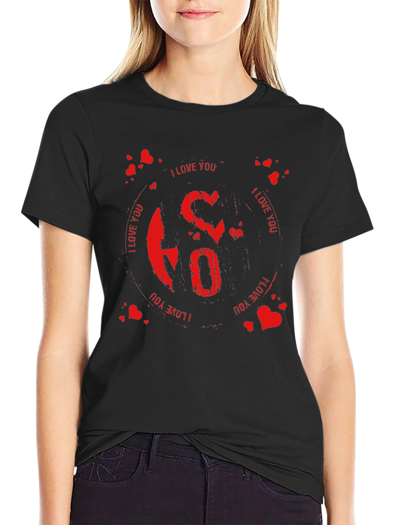 I Love You Graphic Black T-Shirt
