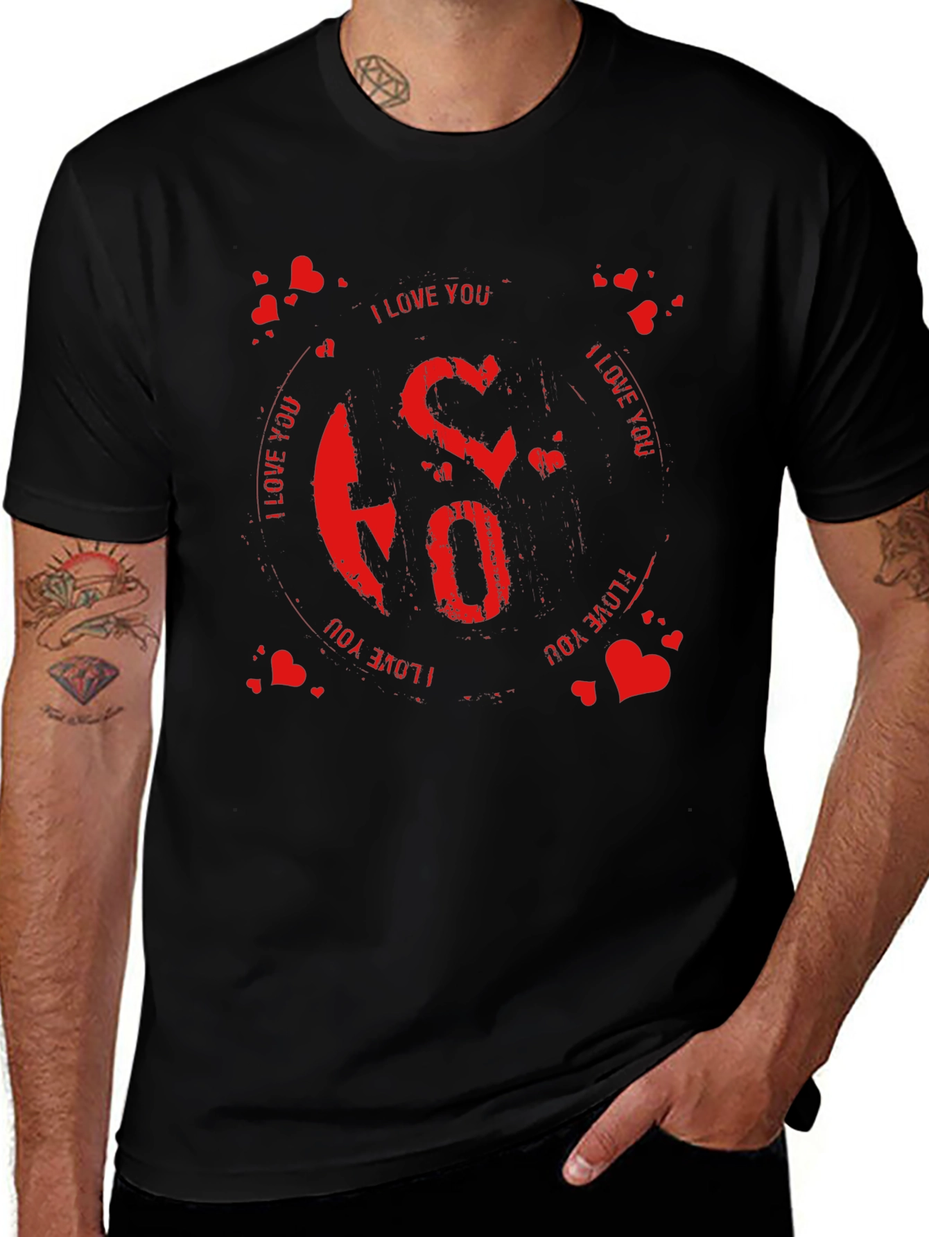 I Love You Graphic Black T-Shirt