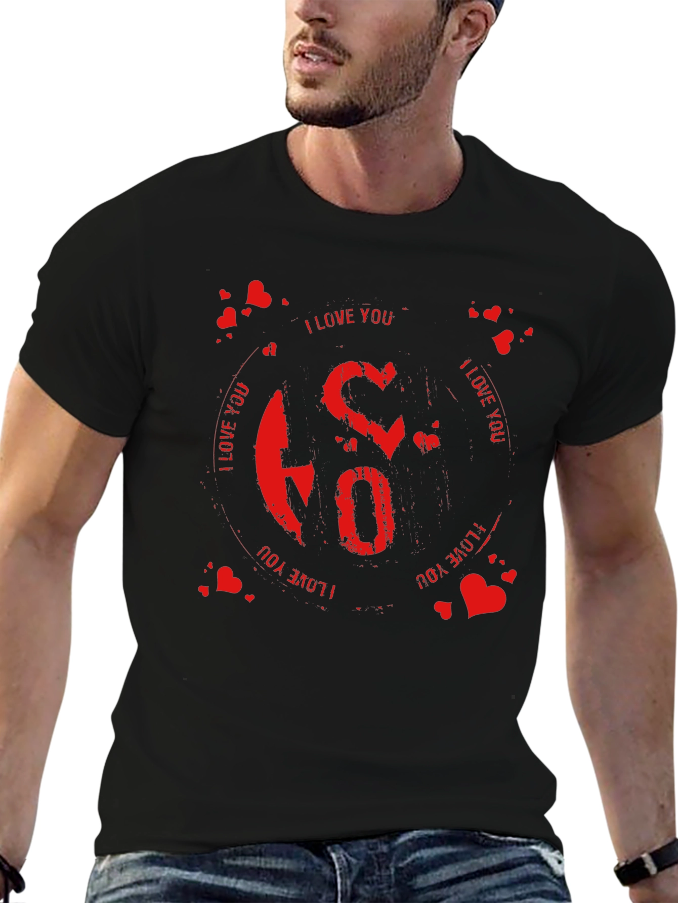 I Love You Graphic Black T-Shirt