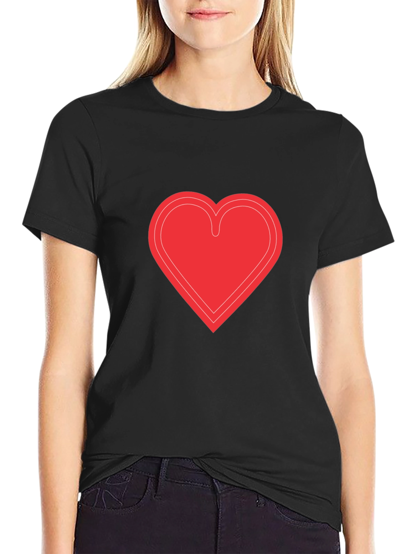 Heart Graphic Black T-Shirt - Stylish & Trendy