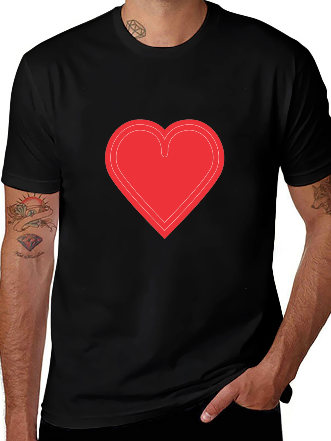 Heart Graphic Black T-Shirt - Stylish & Trendy