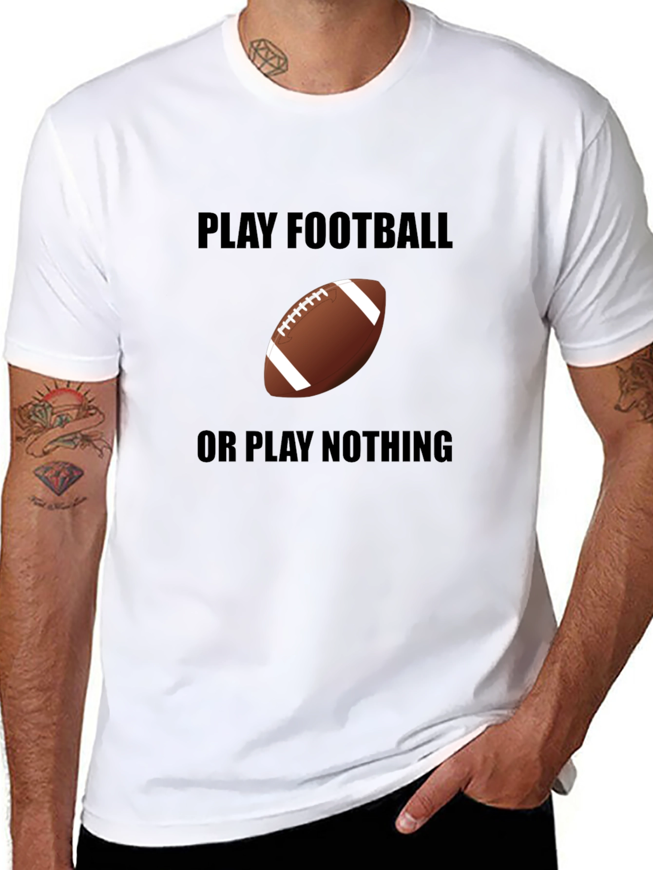 Play Football Tee -  Black Graphic T-Shirt