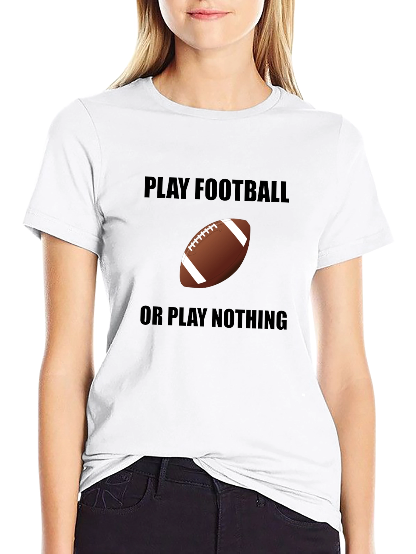 Play Football Tee -  Black Graphic T-Shirt