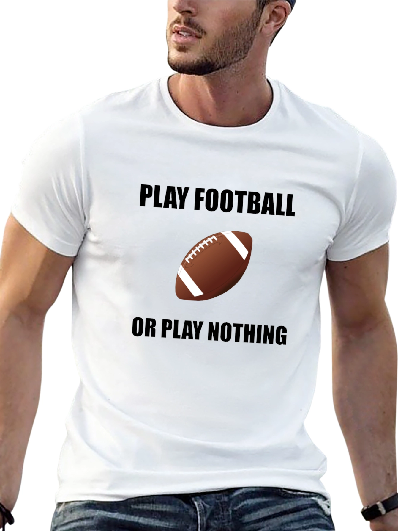 Play Football Tee -  Black Graphic T-Shirt