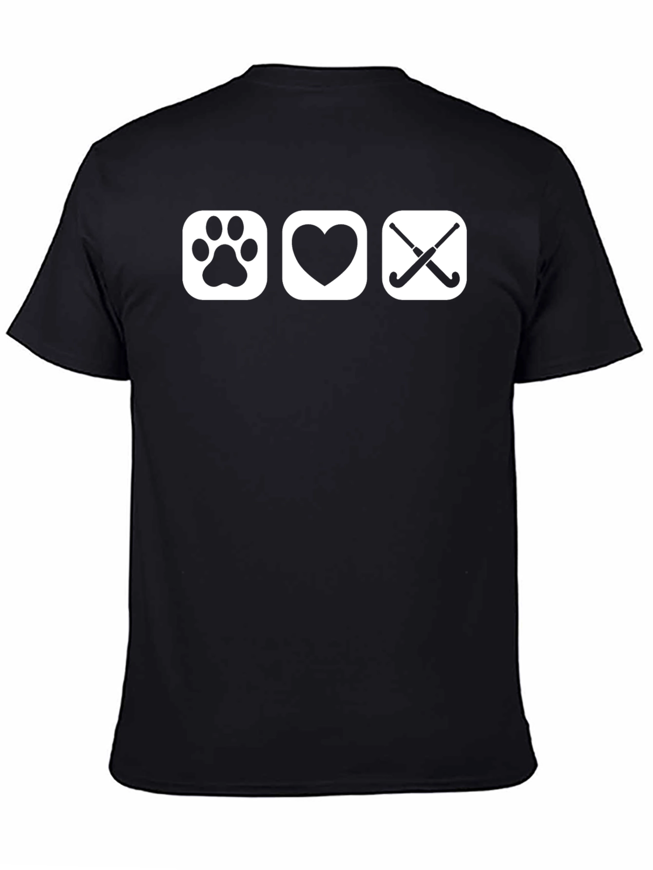 Love Pets Hockey T-Shirt Black Cotton