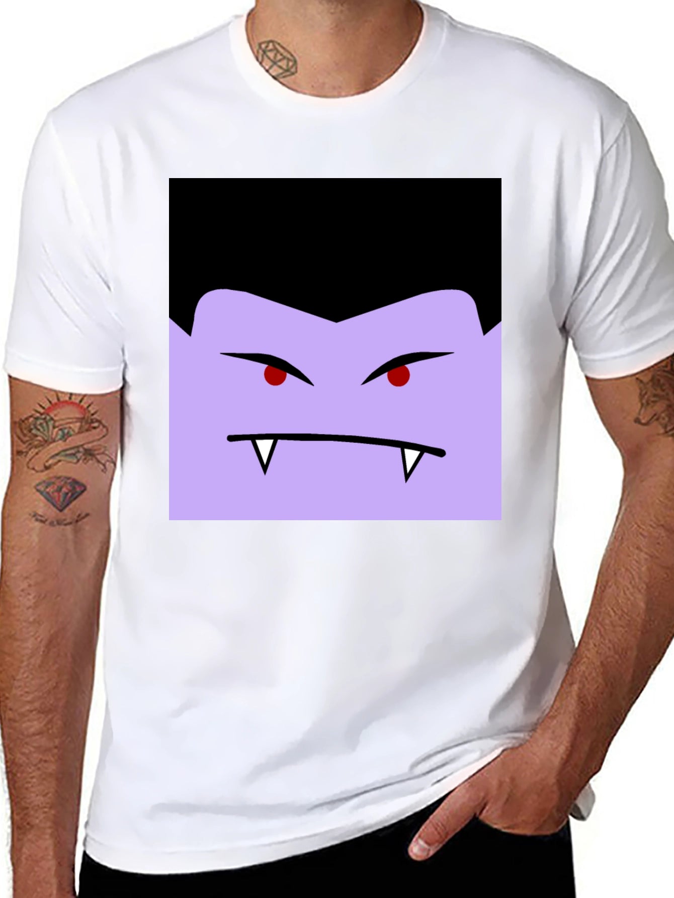 Vampire Face Graphic Black T-Shirt