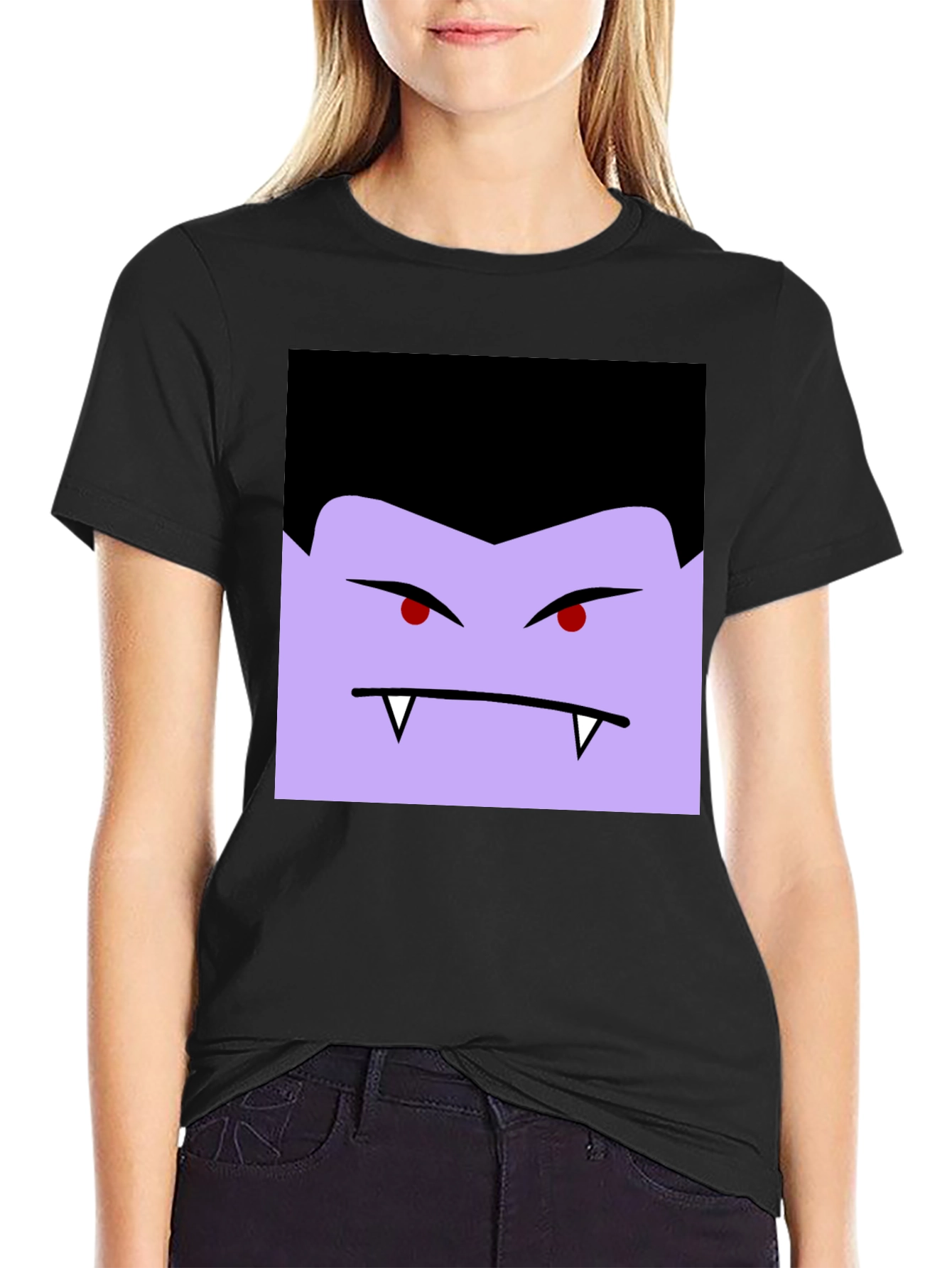 Vampire Face Graphic Black T-Shirt