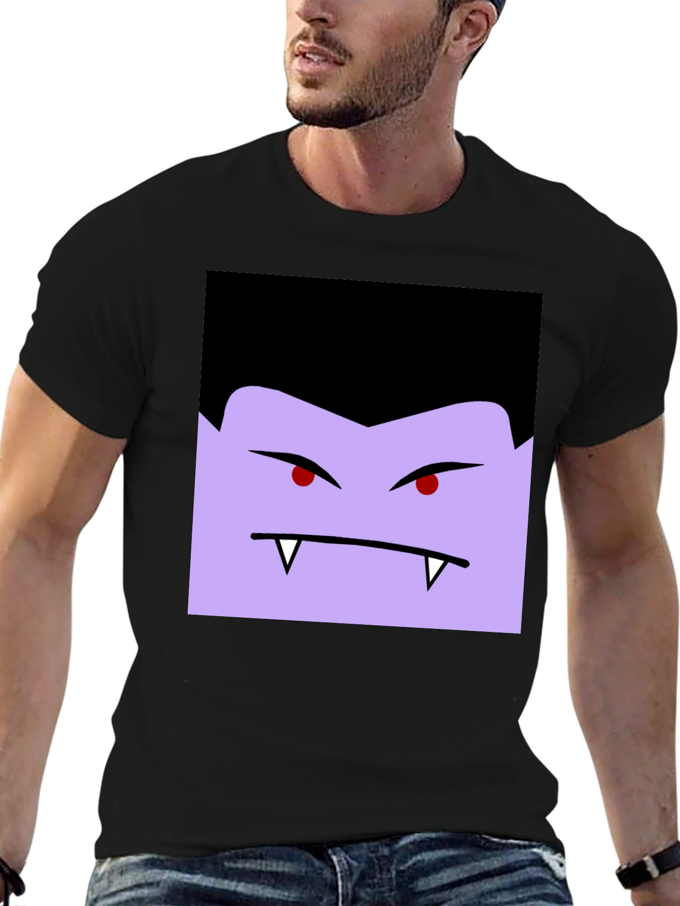 Vampire Face Graphic Black T-Shirt