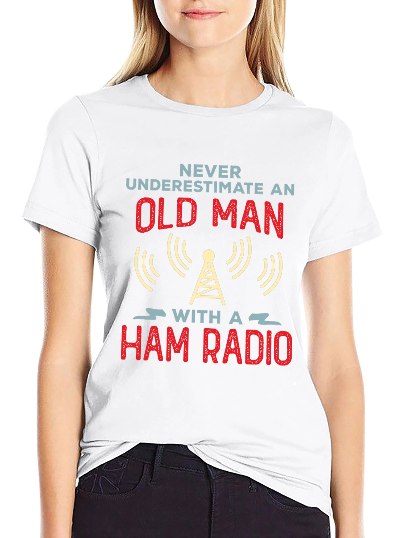 Never Underestimate an Old Man Ham Radio T-Shirt