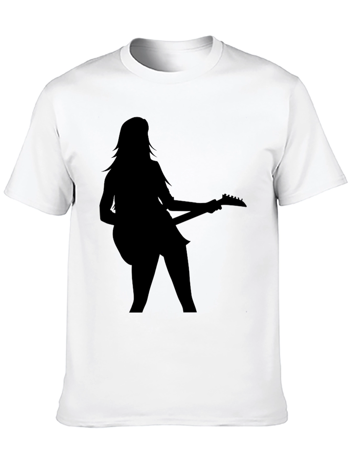 Guitar Girl Graphic Black Tee Shirt