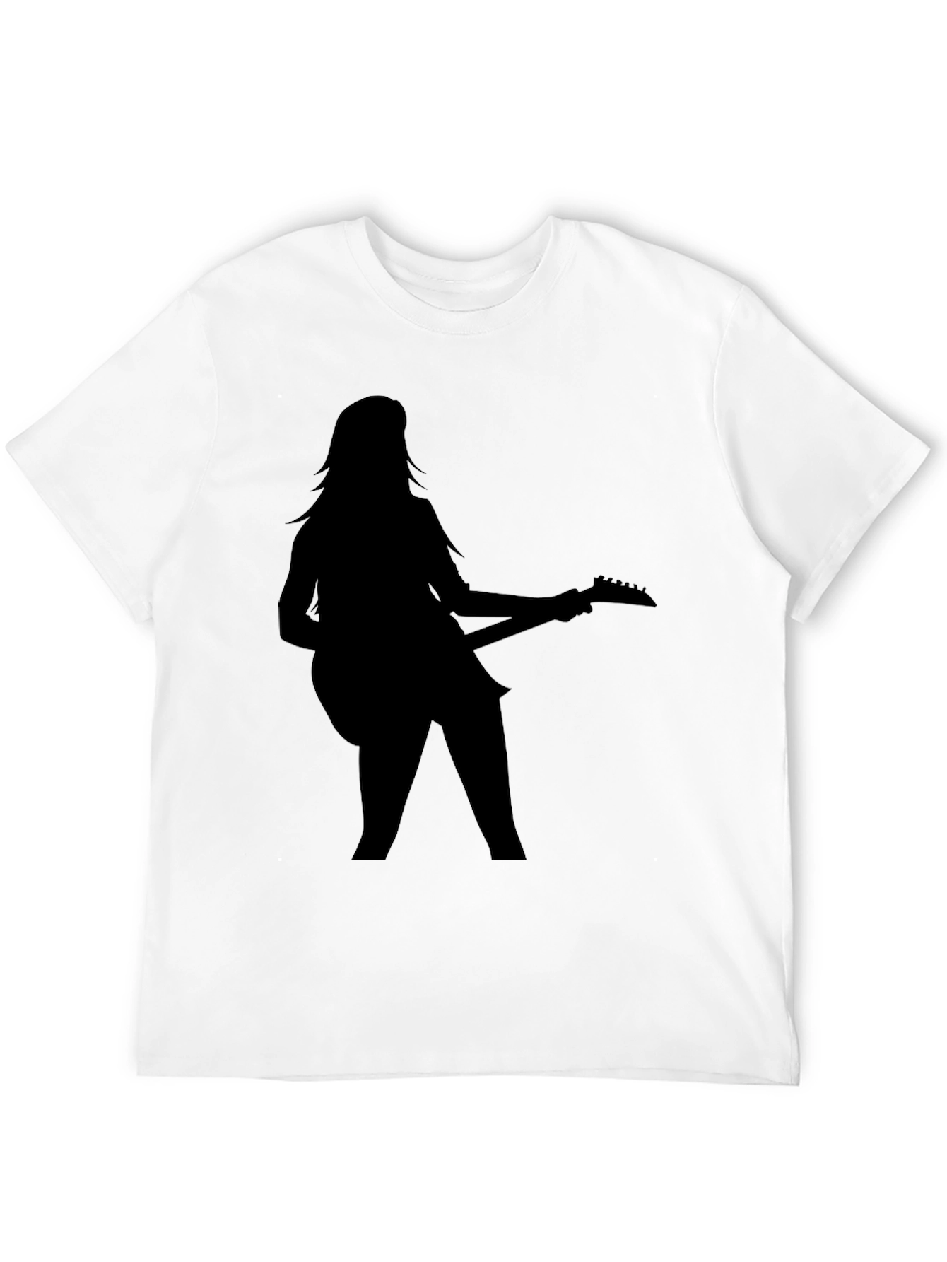 Guitar Girl Graphic Black Tee Shirt
