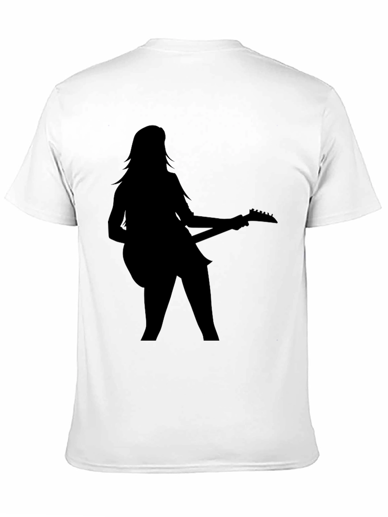 Guitar Girl Graphic Black Tee Shirt
