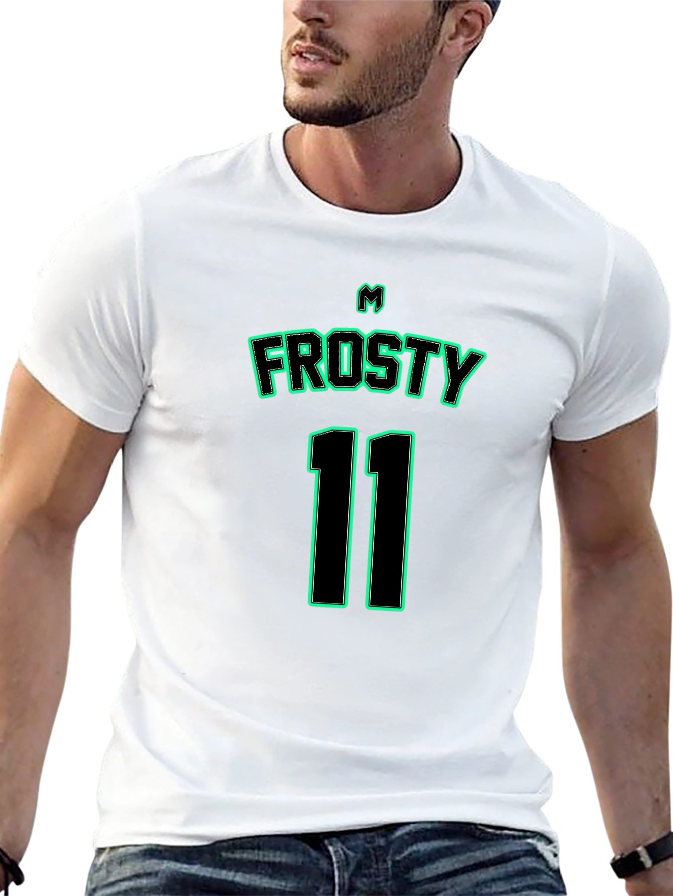 Frosty 11 T-Shirt - Black Jersey Style Tee
