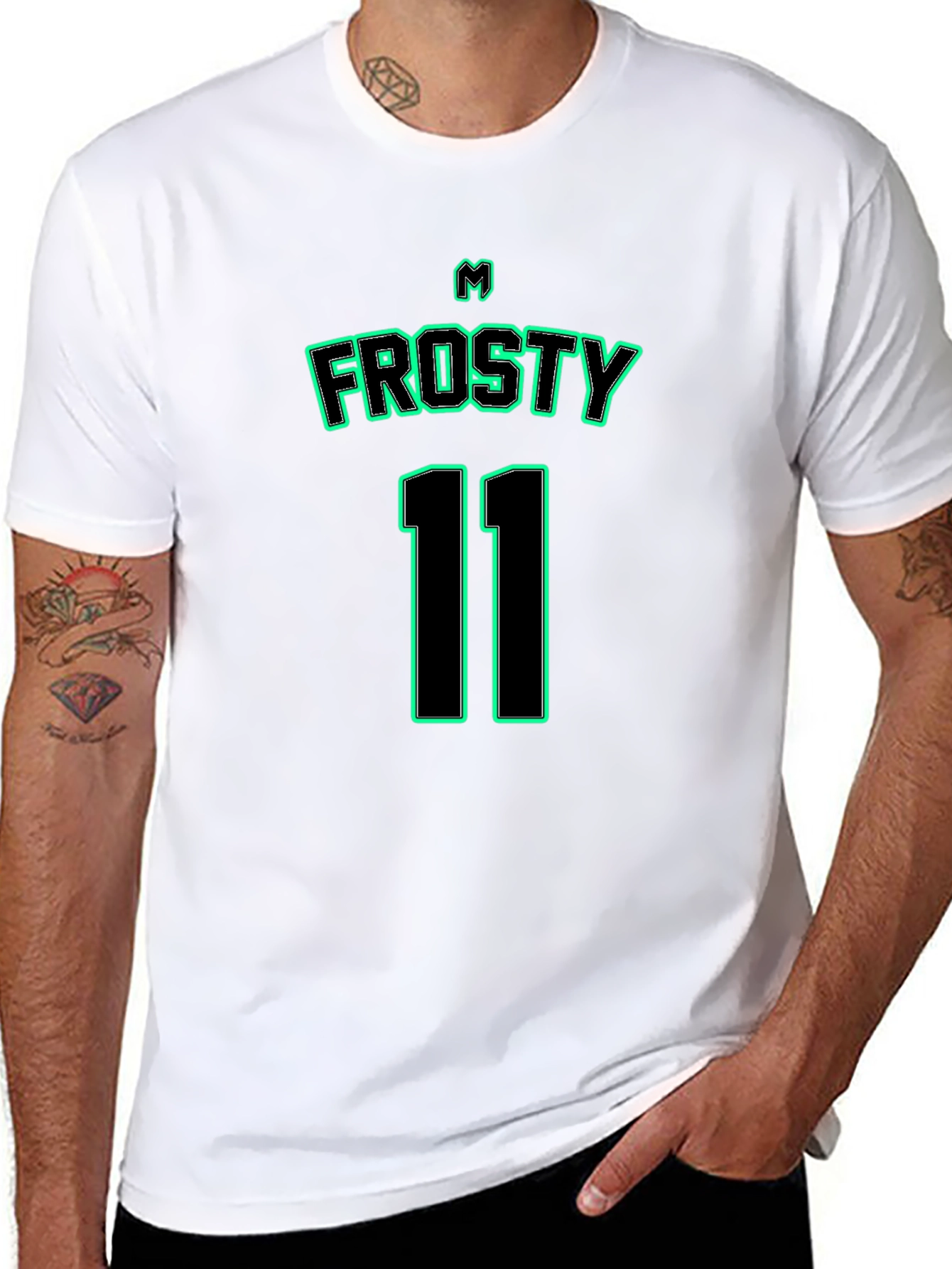 Frosty 11 T-Shirt - Black Jersey Style Tee