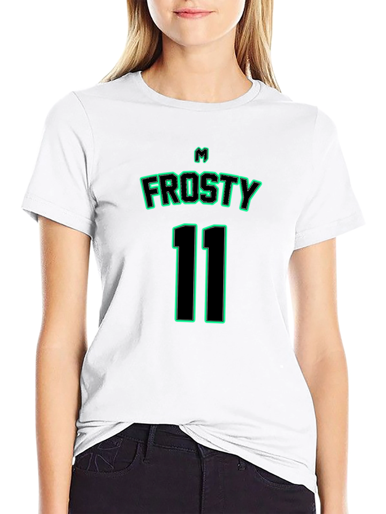 Frosty 11 T-Shirt - Black Jersey Style Tee