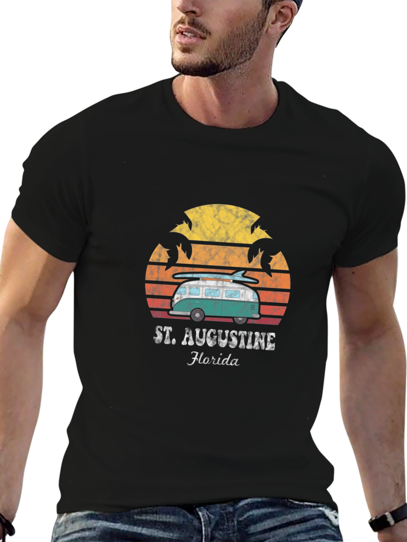 St. Augustine Florida Retro Van Surf T-Shirt