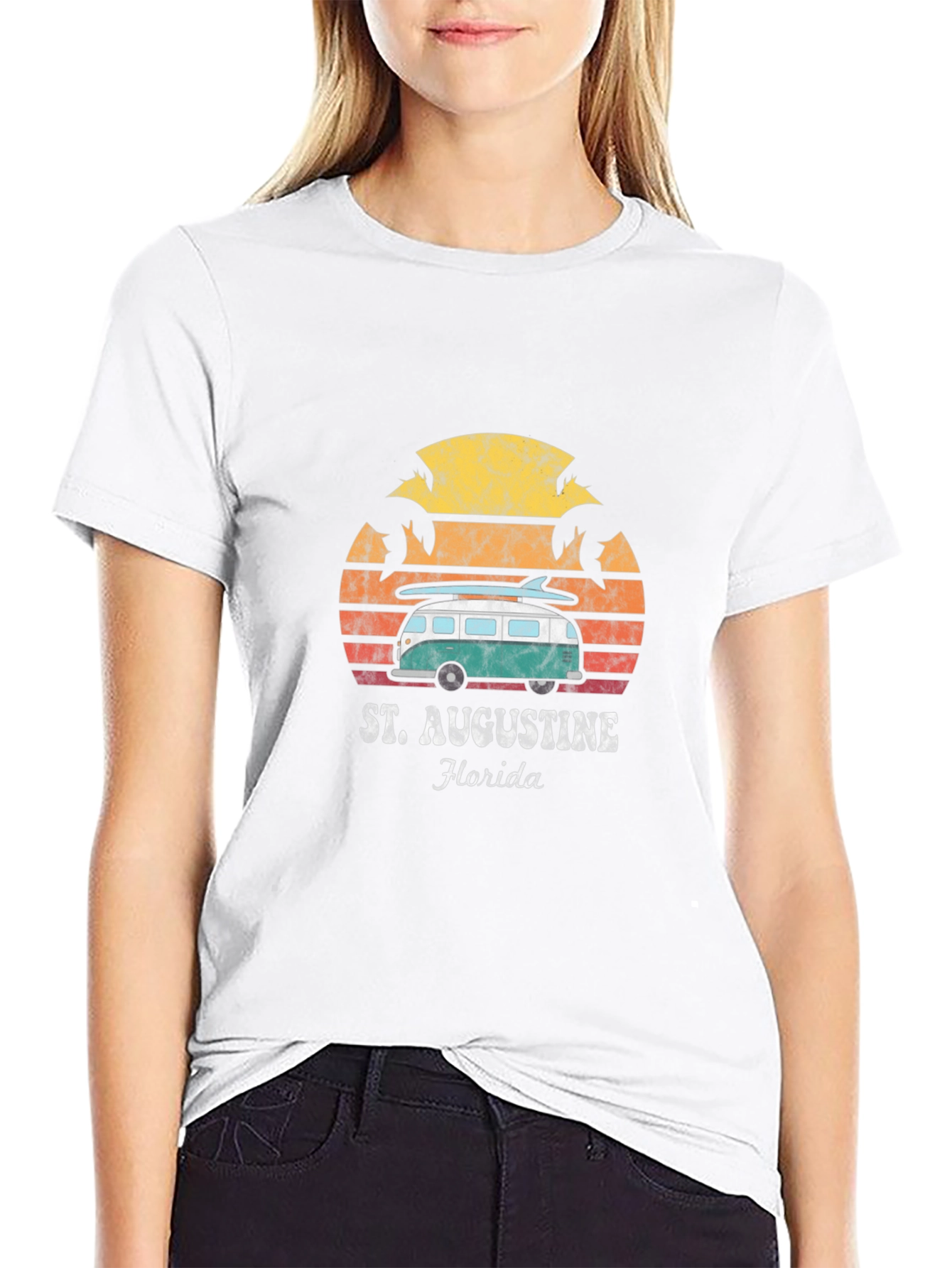 St. Augustine Florida Retro Van Surf T-Shirt