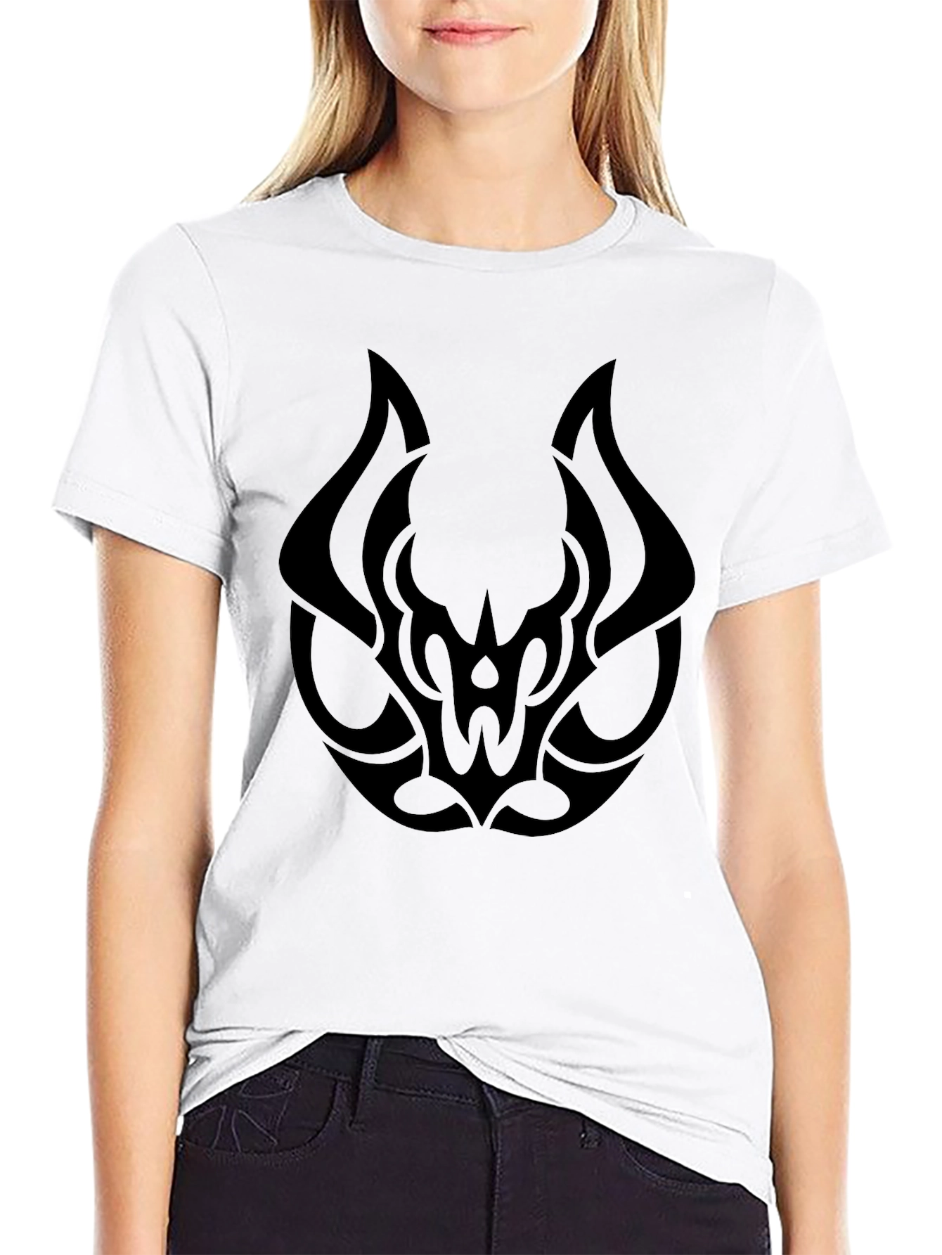 Bold Tribal Graphic Black T-Shirt