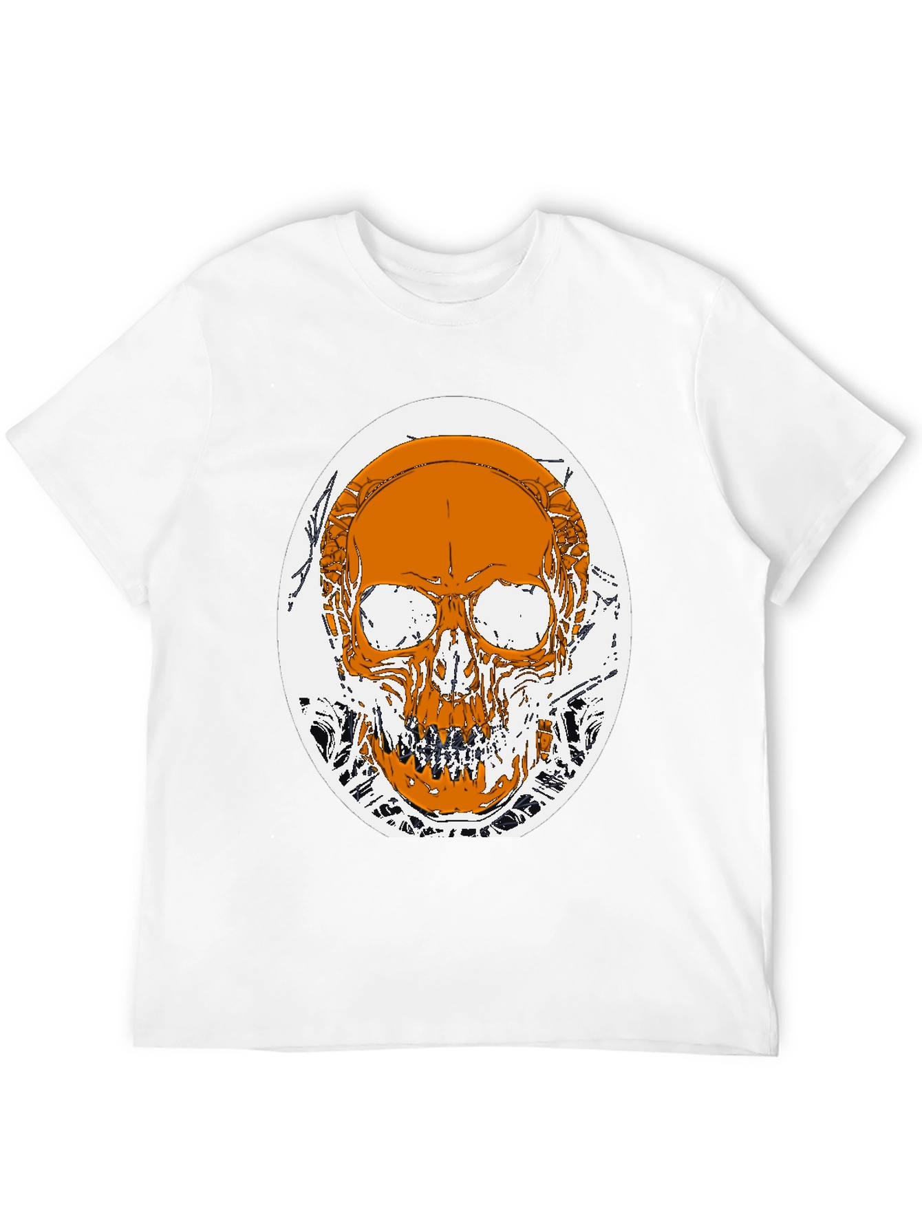 Skull Graphic Print T-Shirt - Black