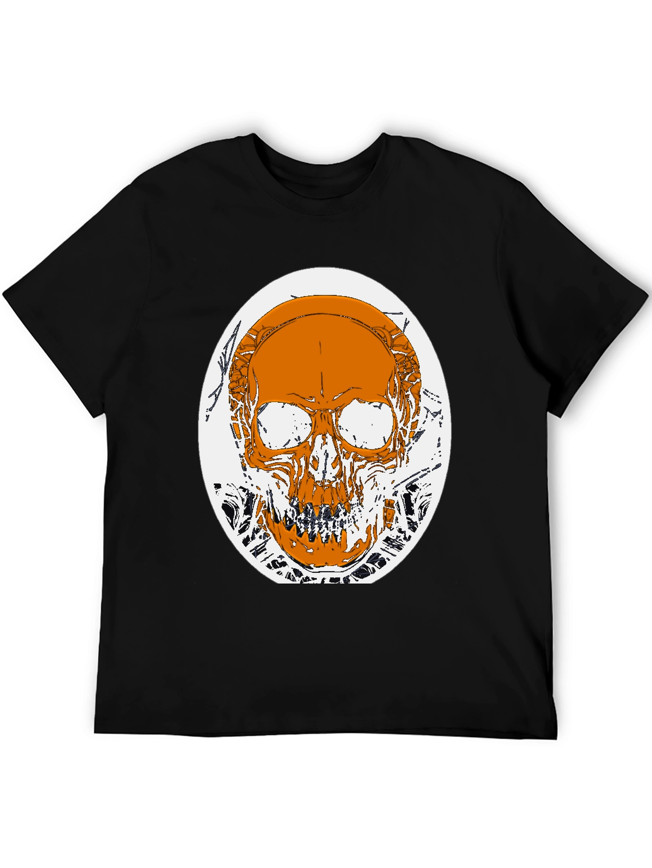 Skull Graphic Print T-Shirt - Black