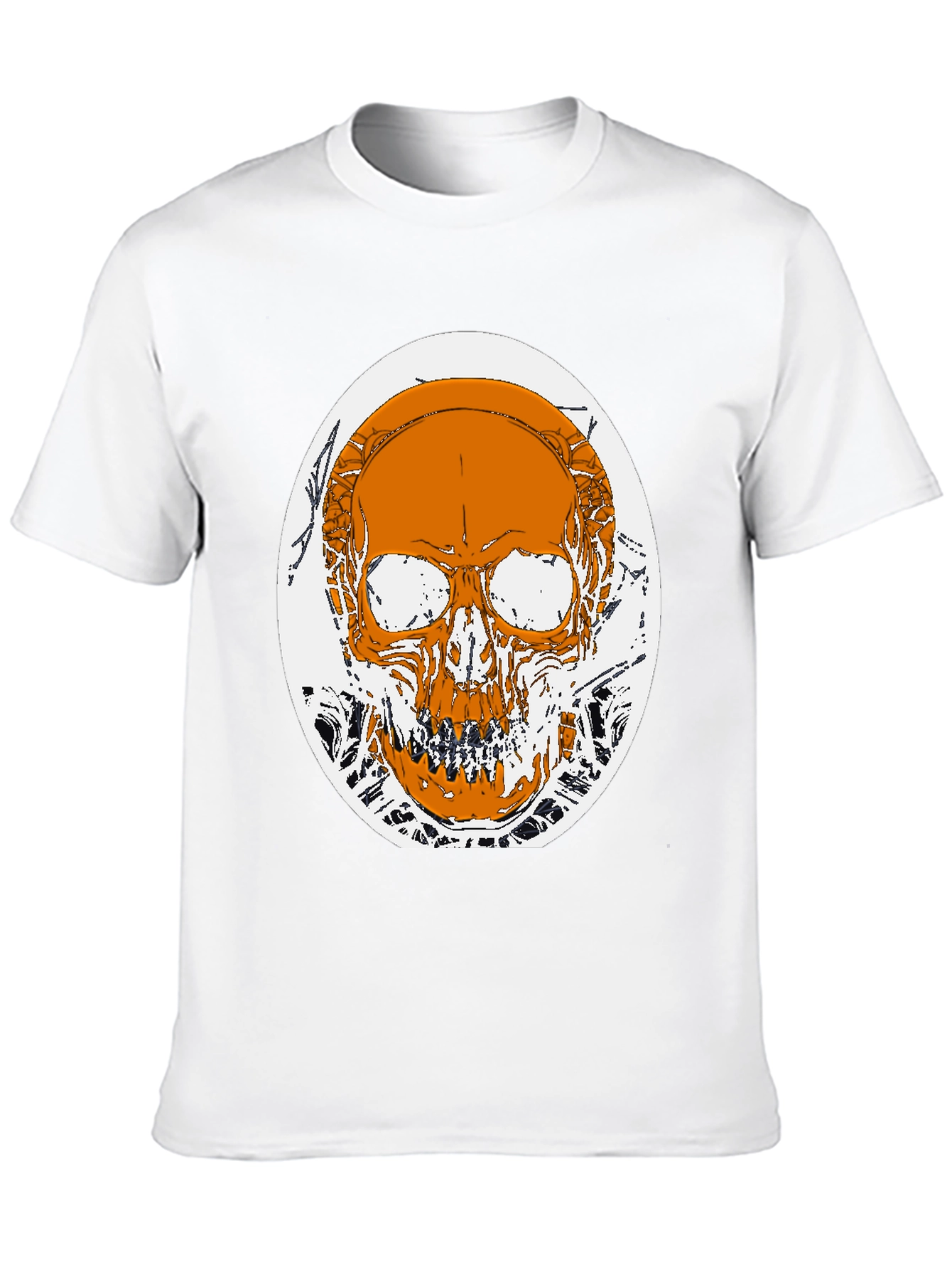 Skull Graphic Print T-Shirt - Black