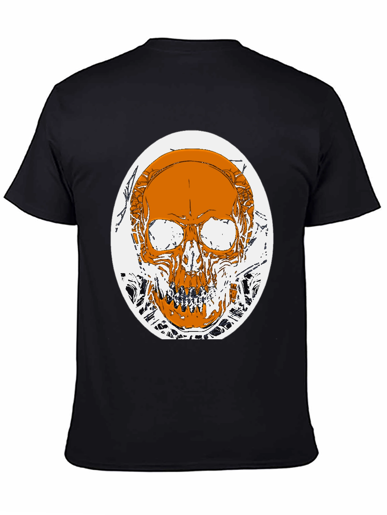Skull Graphic Print T-Shirt - Black
